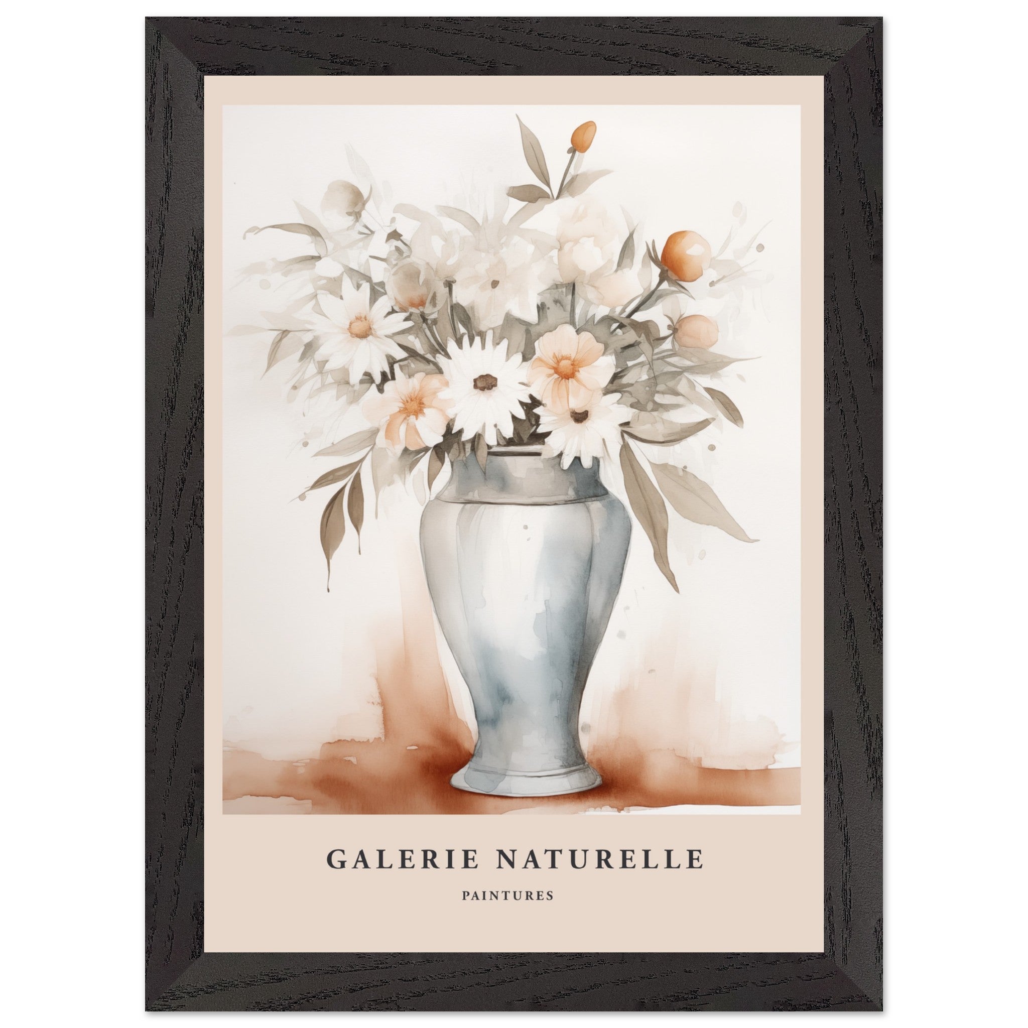 Artfulprints Poster met Lijst Bloemen in vaas 3  - A4 21x29.7 cm - Meerkleurig