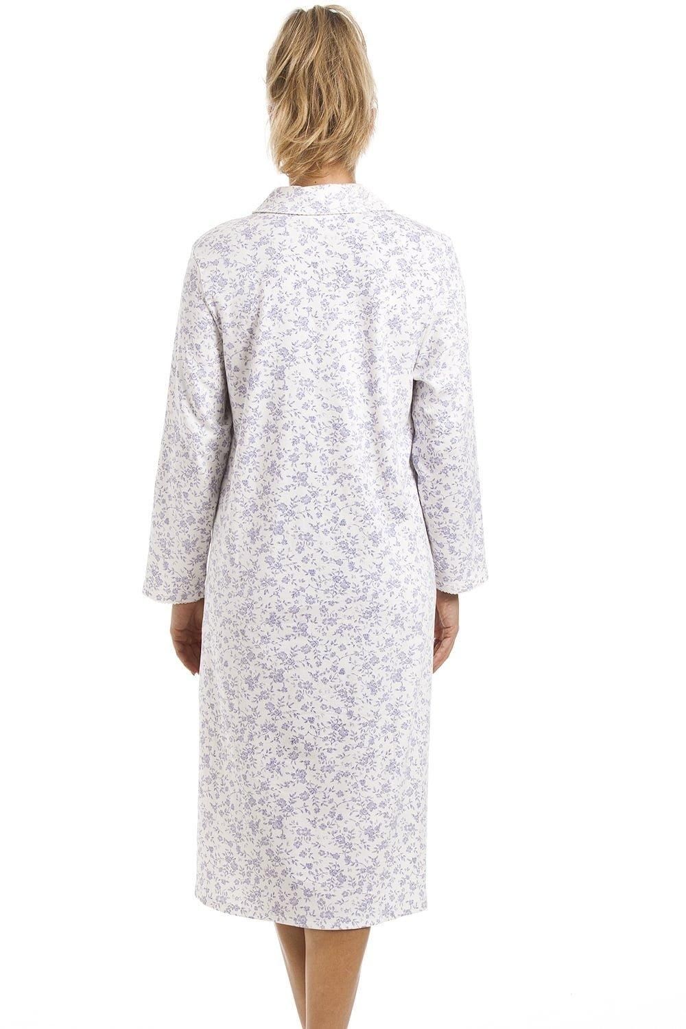 Camille Heavyweight Floral Long Sleeve Jersey Nightdress