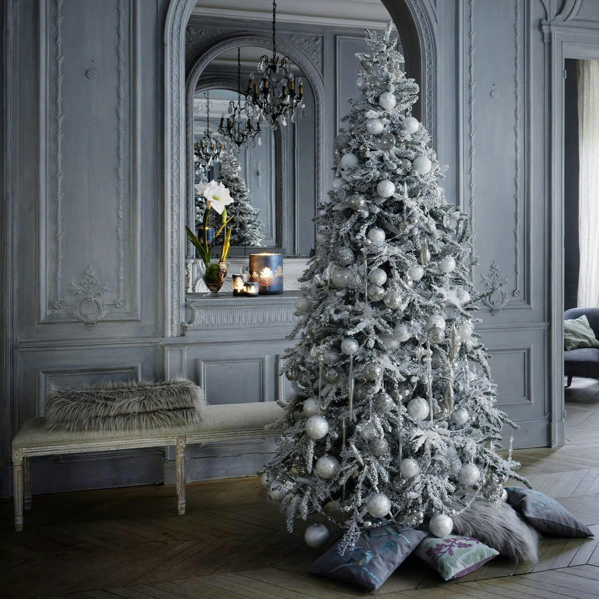 NOËL - Branche de baies métalliques H99