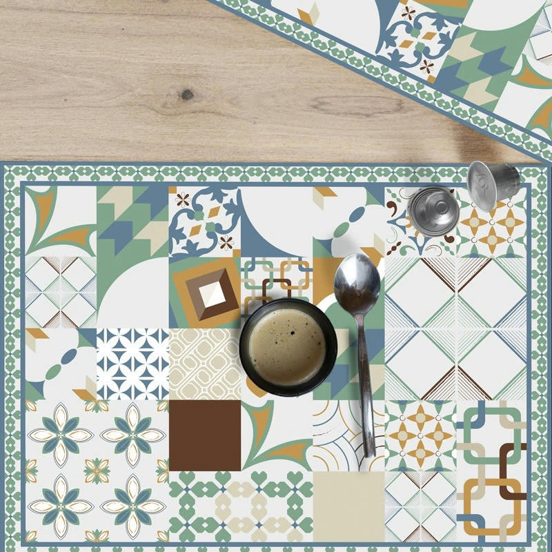 JUST CIMENT SEVENTIES - Lot de 4 sets de table L 40xl 30cm Multicolore Carreaux de Ciment