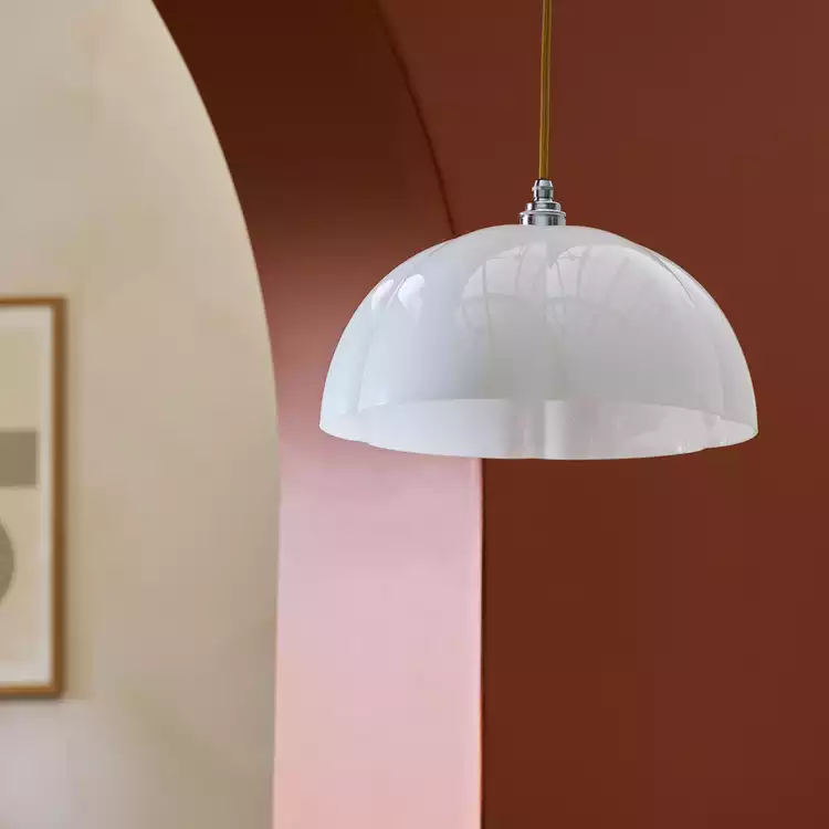 Habitat Apple White Scalloped Glass Easy Fit Lampshade- 35cm