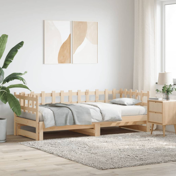 Łóżko rozsuwane 2x(80x200) cm lite drewno sosnowe