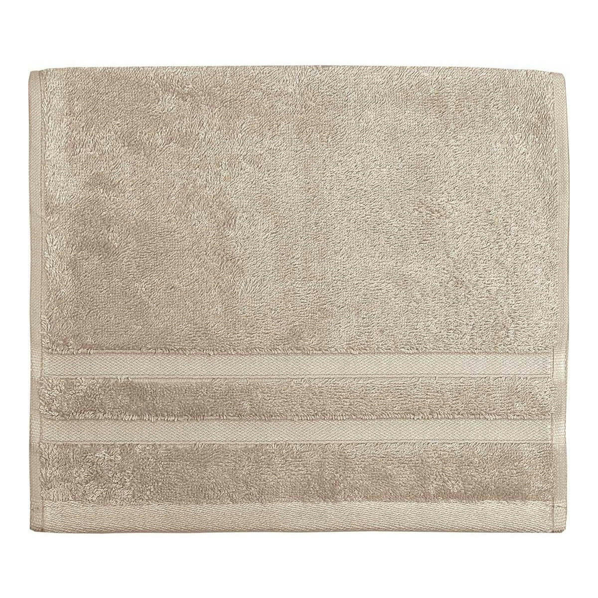 SENSILK - Lot de 3 serviettes invité 600 gr/m²  sable 30x50 cm