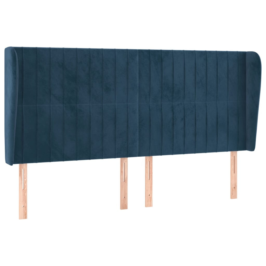 Wezgłowie Niebieski 203 x 23 x 118/128 cm Aksamit vidaXL