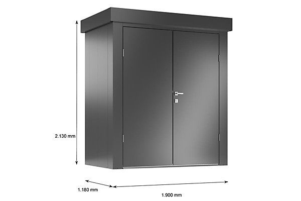 Guardi Abri de jardin - taille S - Anthracite - 190x118x213 - acier