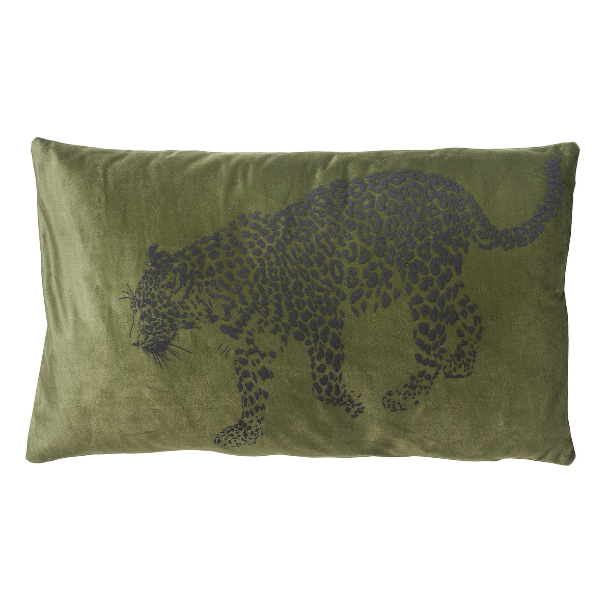 SULA - sierkussen 30x50 cm - dierenprint - panter - Chive - groen