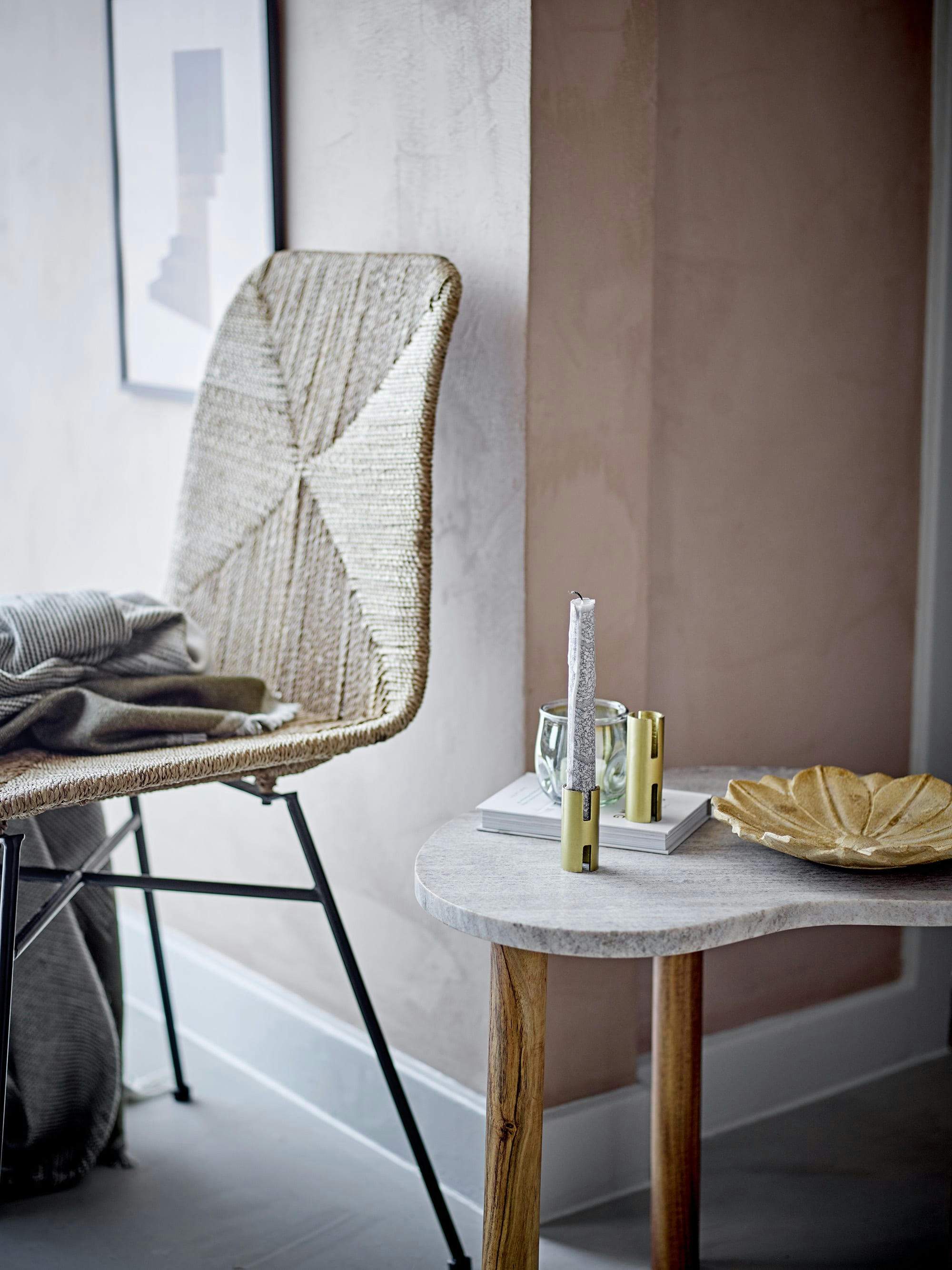 VIGDIS - Table basse en marbre blanc