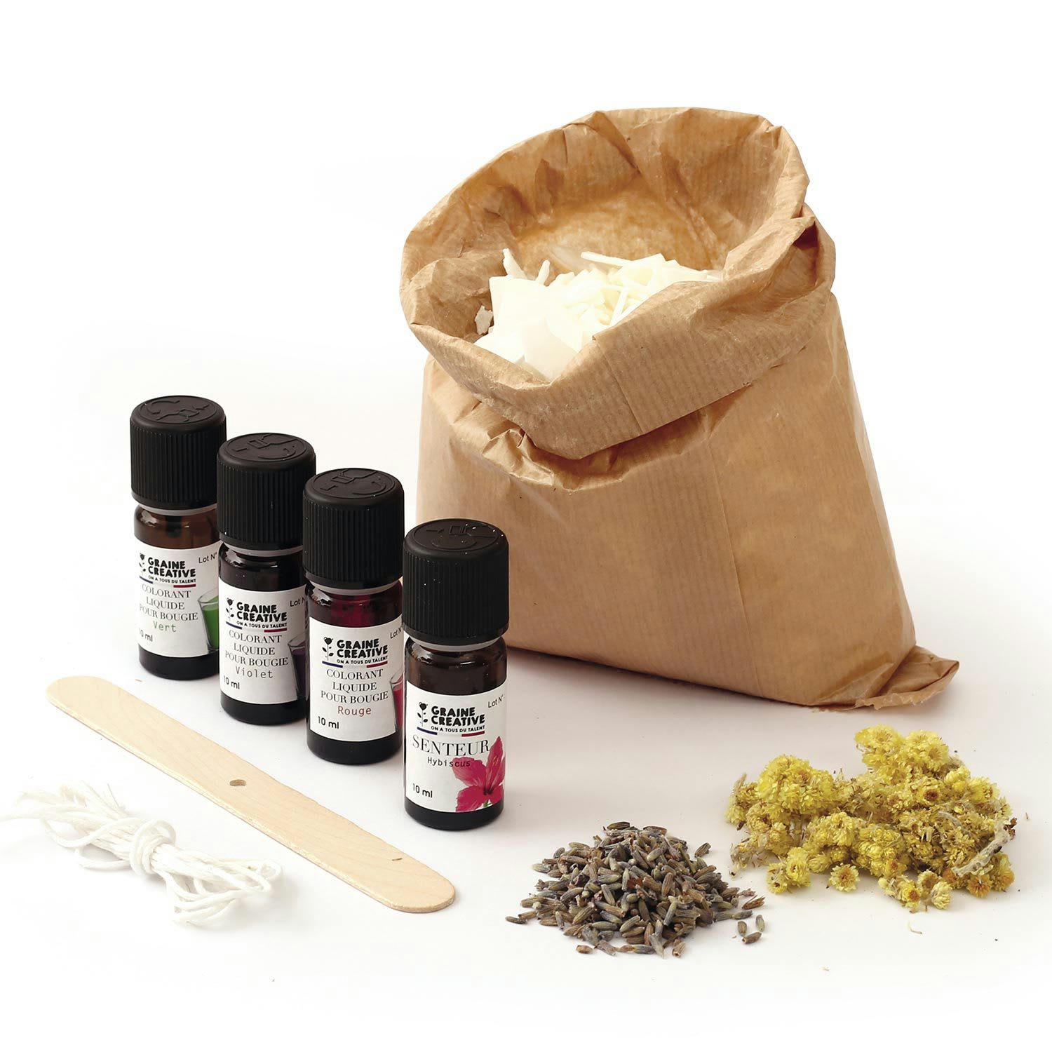 - Coffret DIY bougies colorées et fleuries