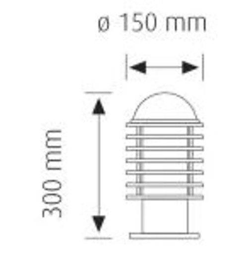 Borne Hawaï-30 IP44 E27 60W Dim. 300x150mm
