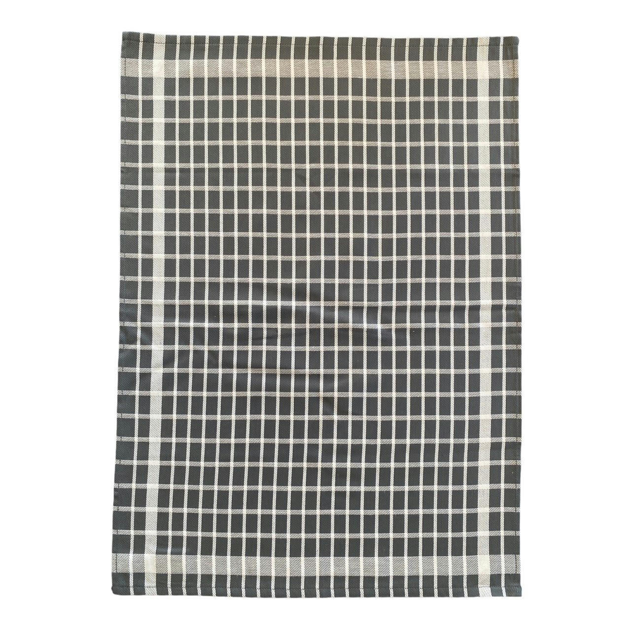 Carreaux classiques - Deux  duos torchons assortis bicolores  carreaux  gris