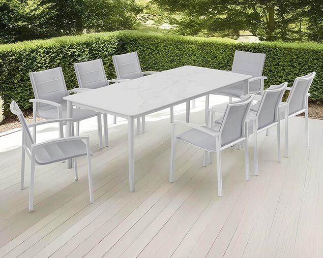 Boston Dome 9 Piece Dining White