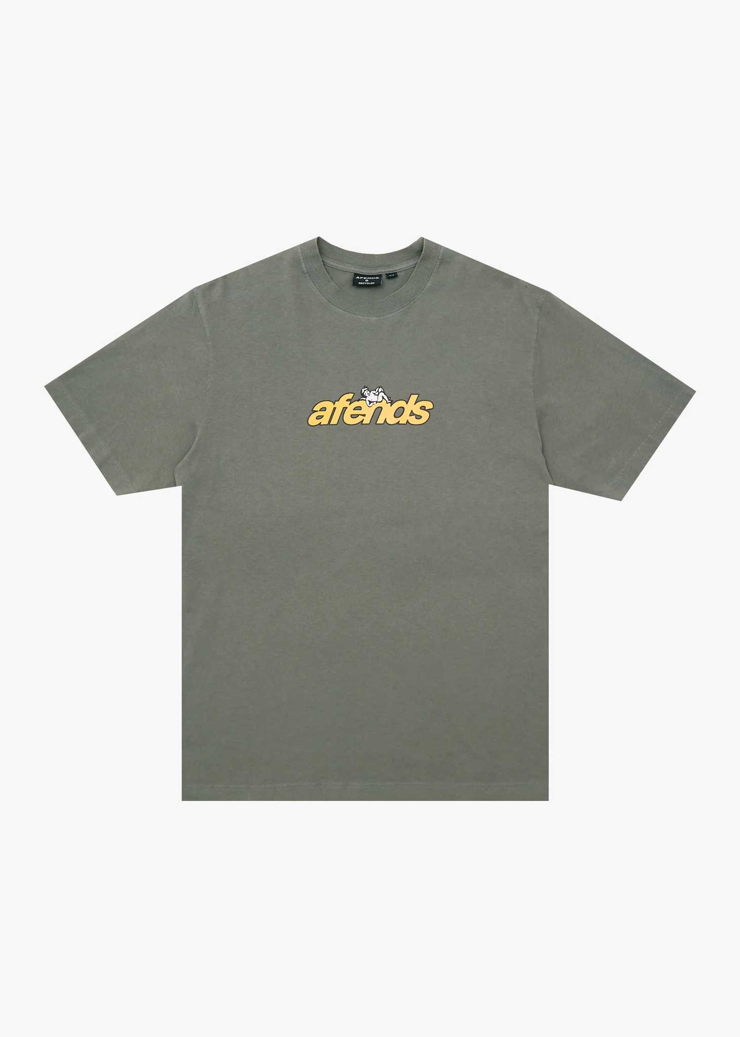 AFENDS Mens Angel Boy - Retro Tee - Washed Sycamore