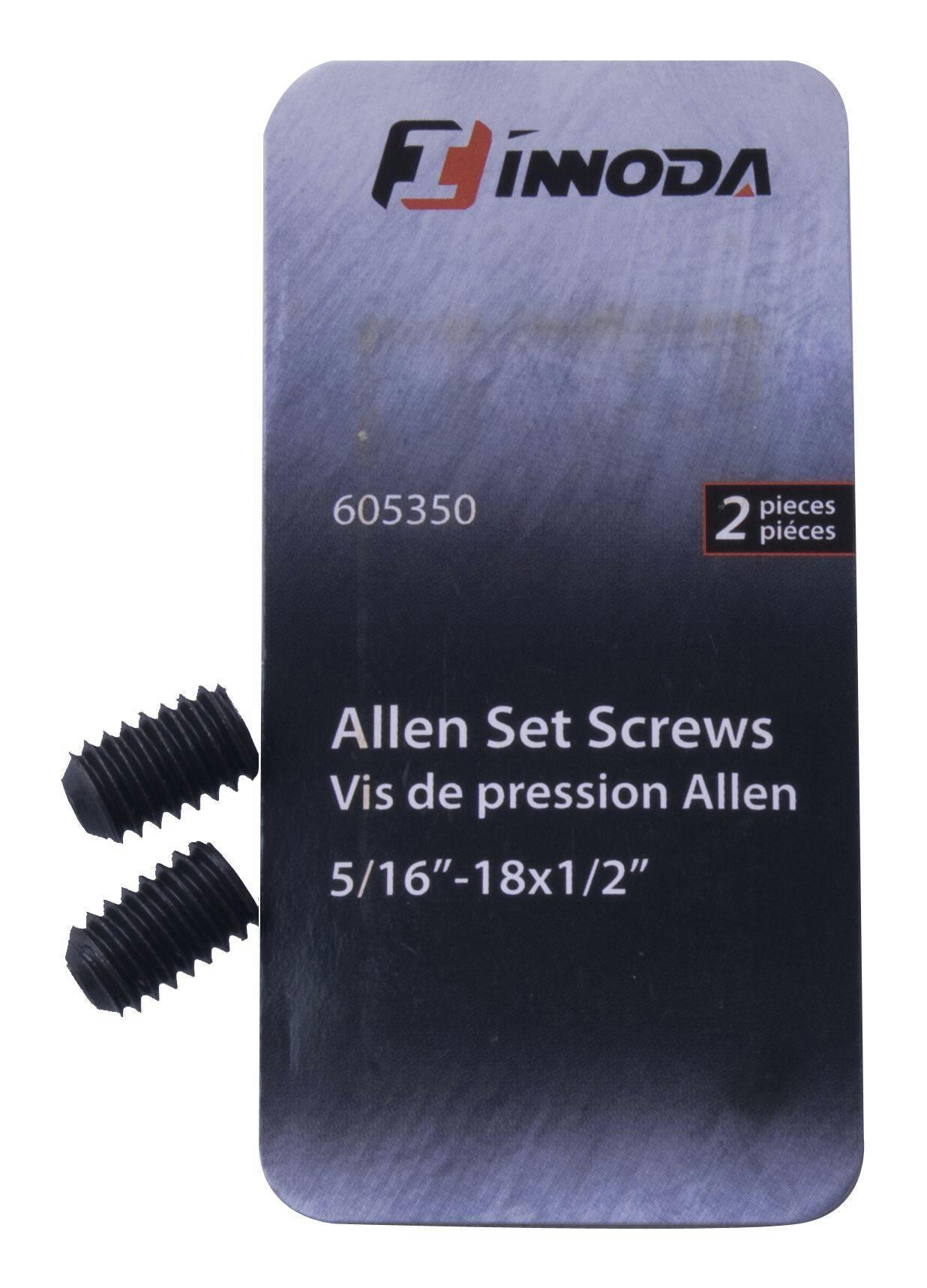 Innoda Screw Set, Carbon Steel, 5/16-18 x 1/2-in