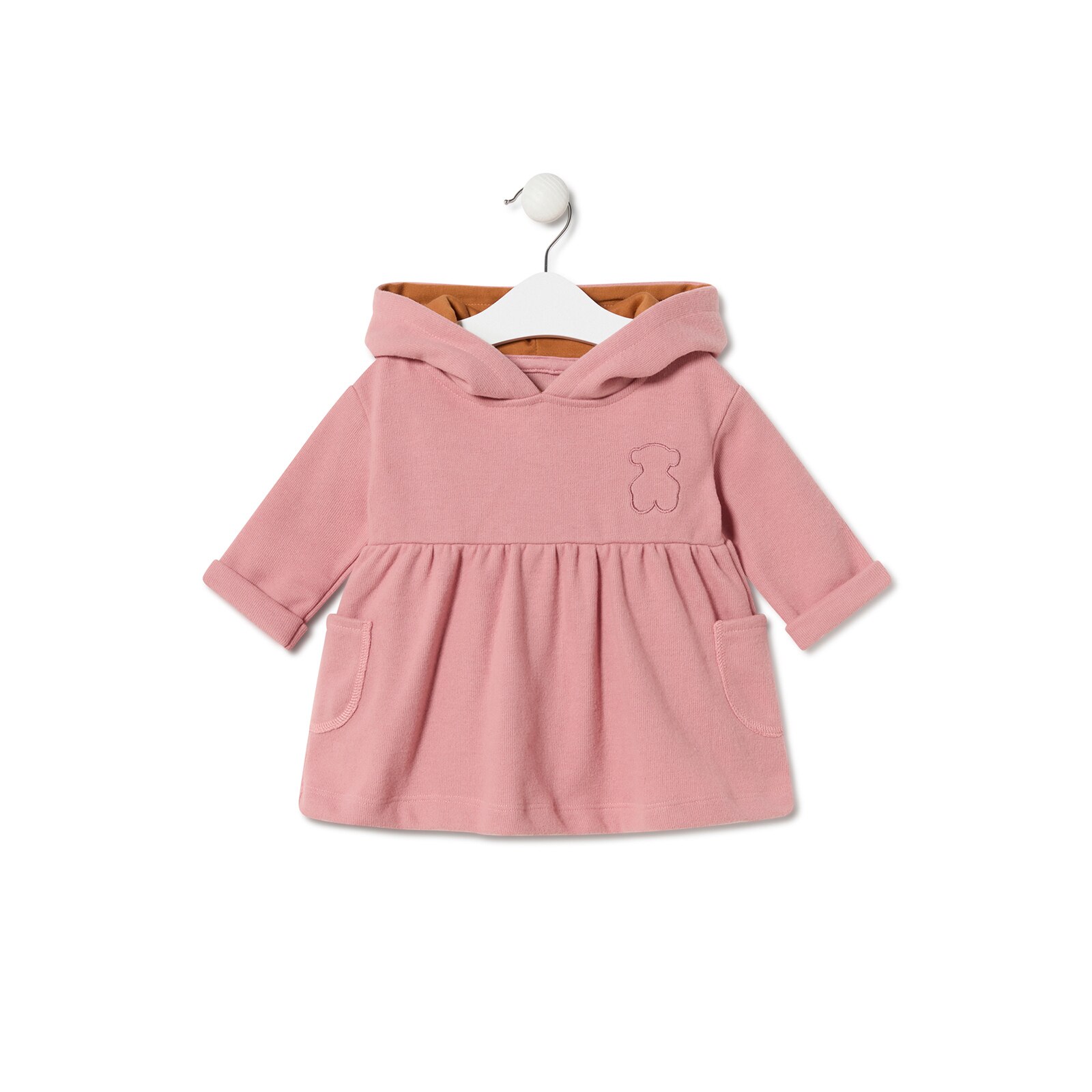 Vestido de bebé niña con capucha Geome rosa
