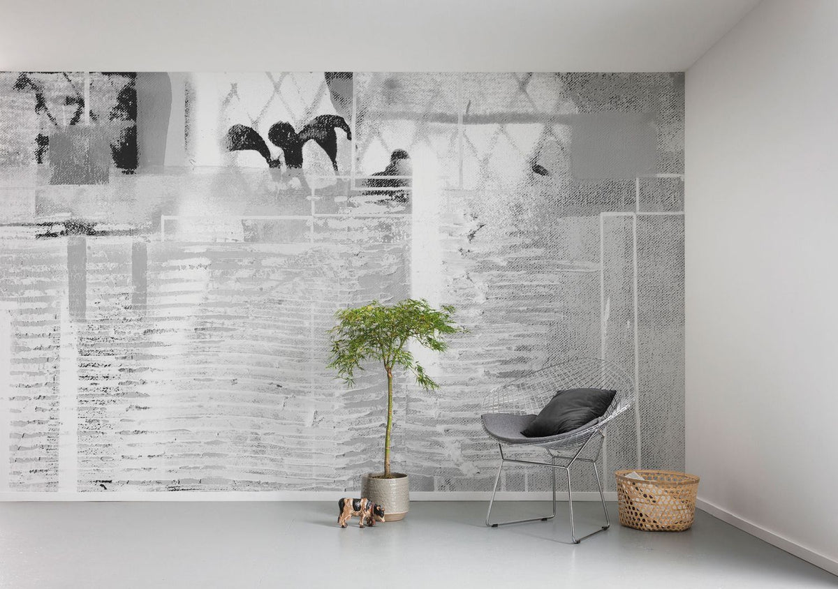 Sanders & Sanders fotobehang kunst lichtgrijs - 500 x 280 cm - 612376