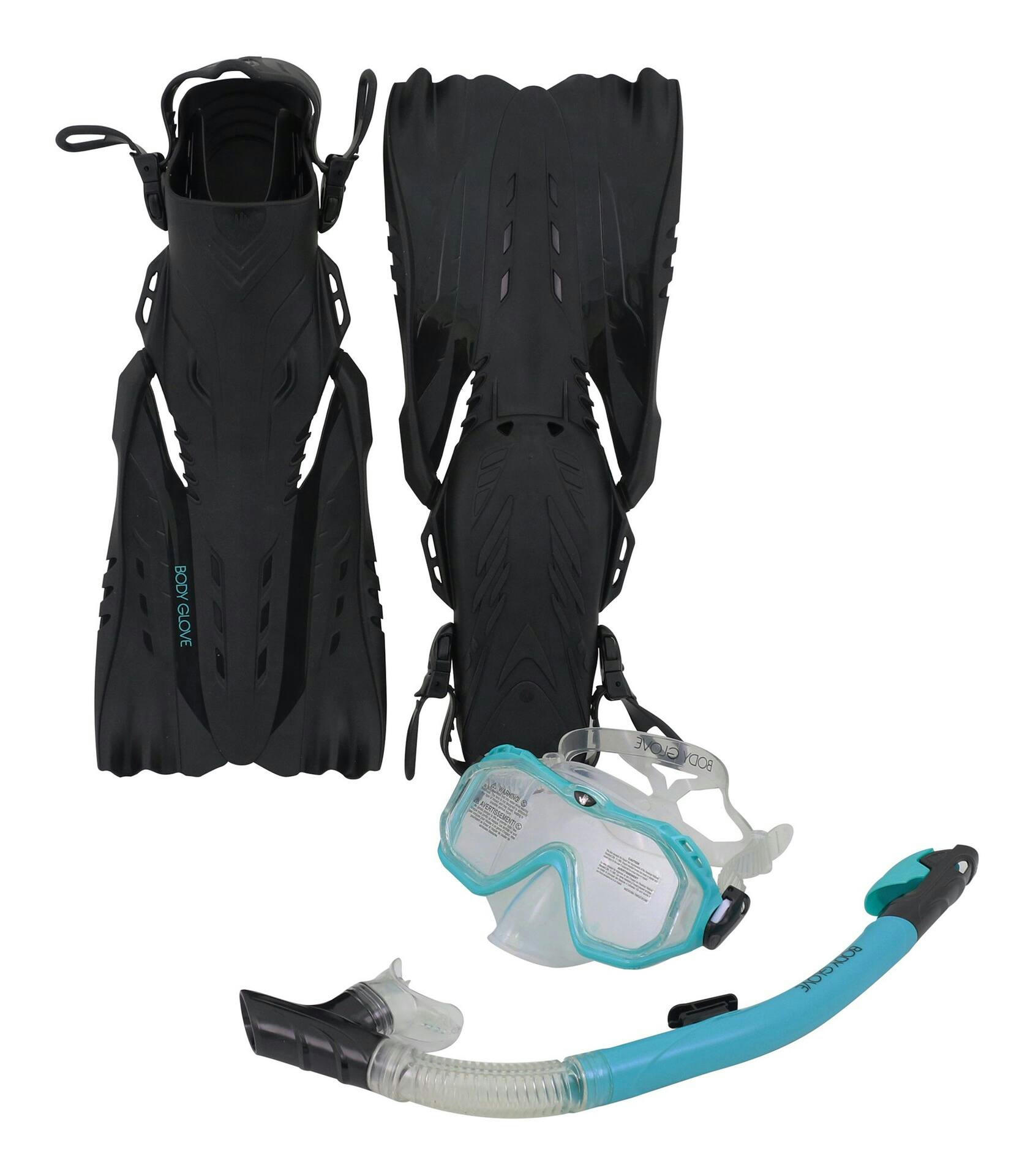 Body Glove Predator Purge Adult Snorkeling Set,Mask, Snorkel & Fins Included. Assorted