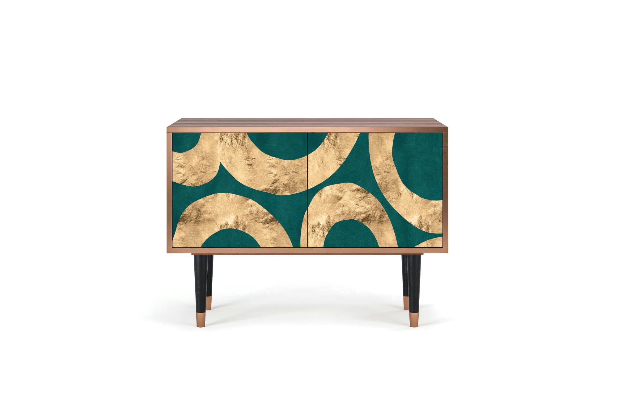 ZIRCON SPHERE - Buffet bas  bleu-vert 2 portes L 94 cm