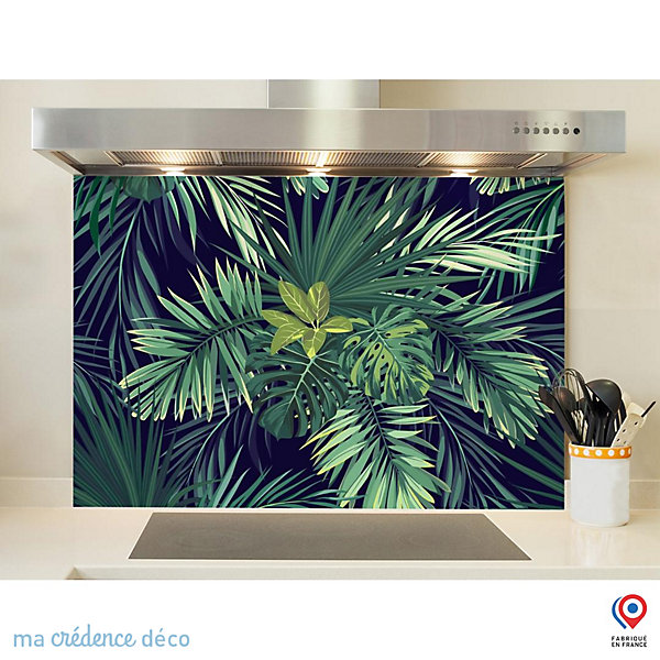 Crédence cuisine fond de hotte Végétation - Verre trempé - L 90 cm x H 60 cm - MaCrédenceDéco