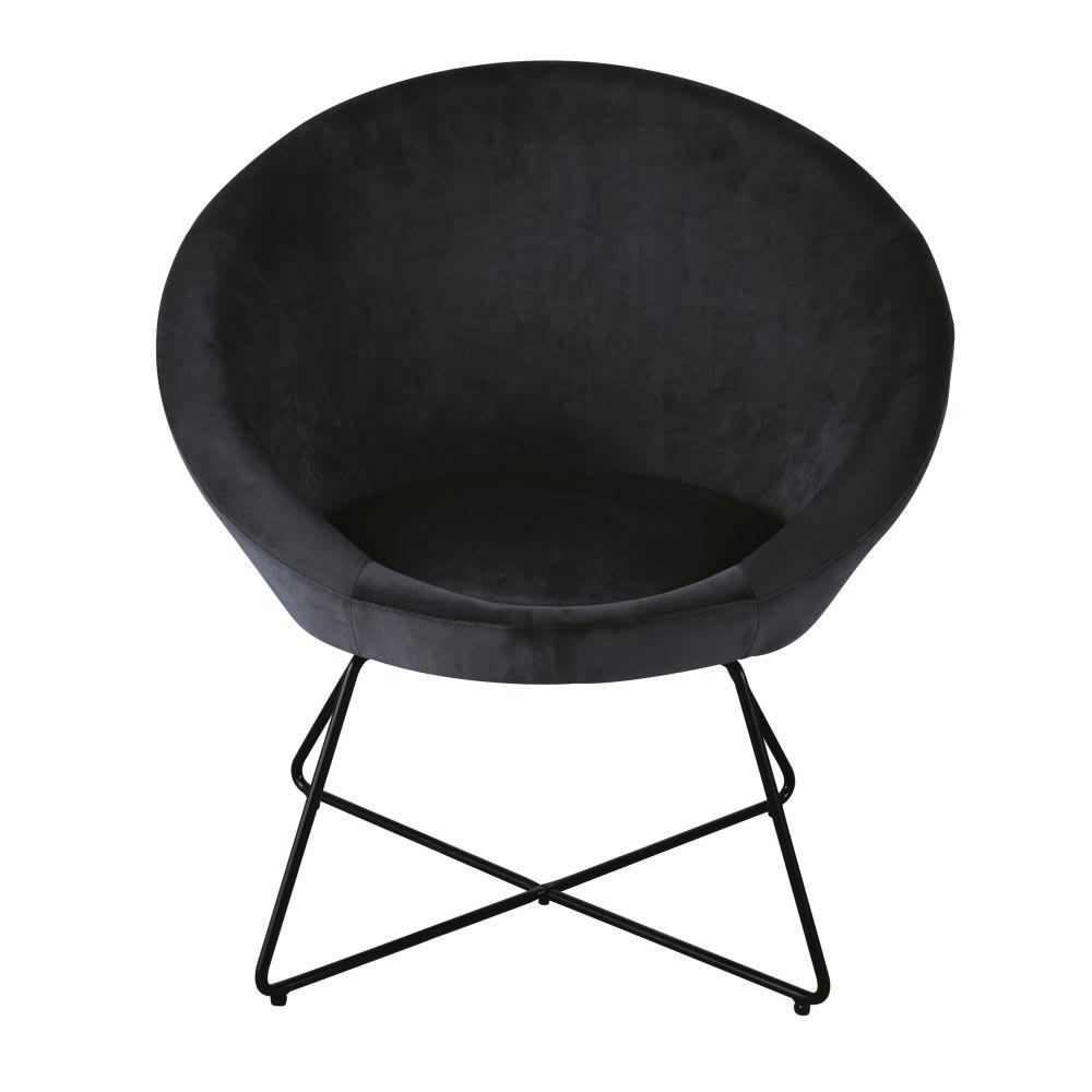 Hipop - Fauteuil en velours noir