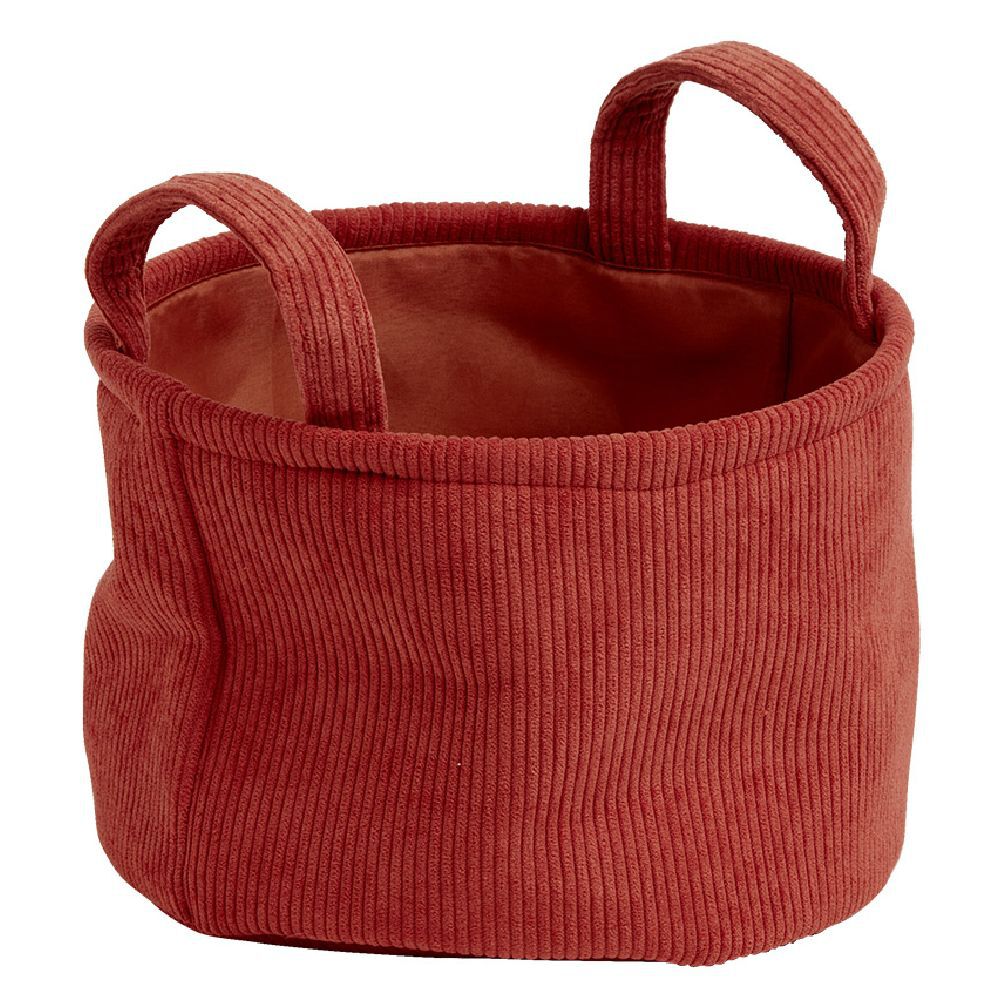 Panière de rangement ronde velours Marron - Ø22xH16 cm