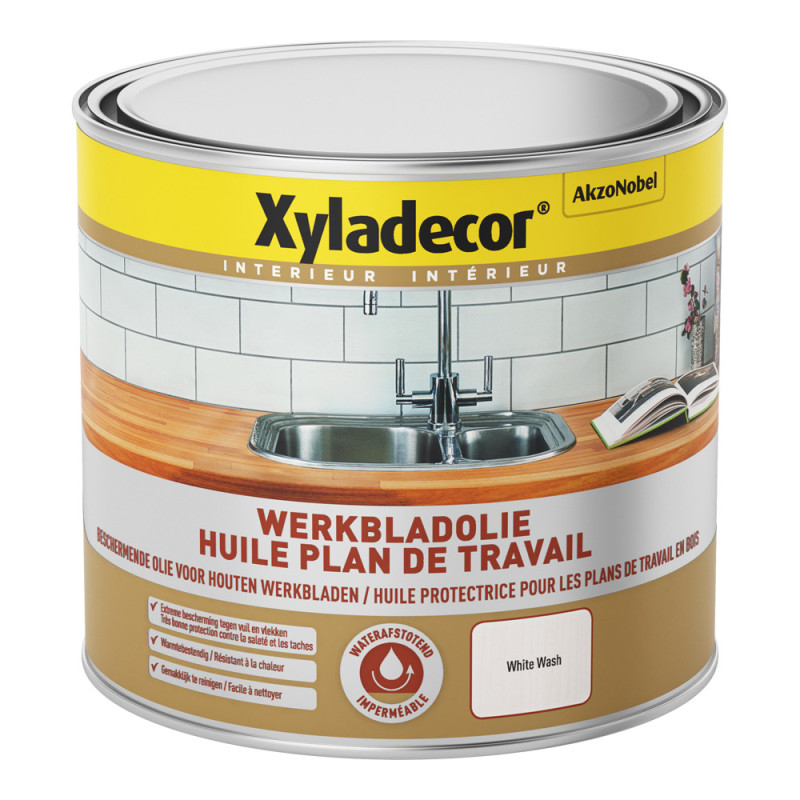Huile pour plan de travail en bois white wash 0,5 L XYLADECOR