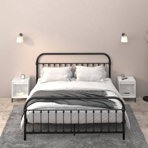 NNEVL Bedside Cabinets 2 pcs High Gloss White 40x35x50 cm