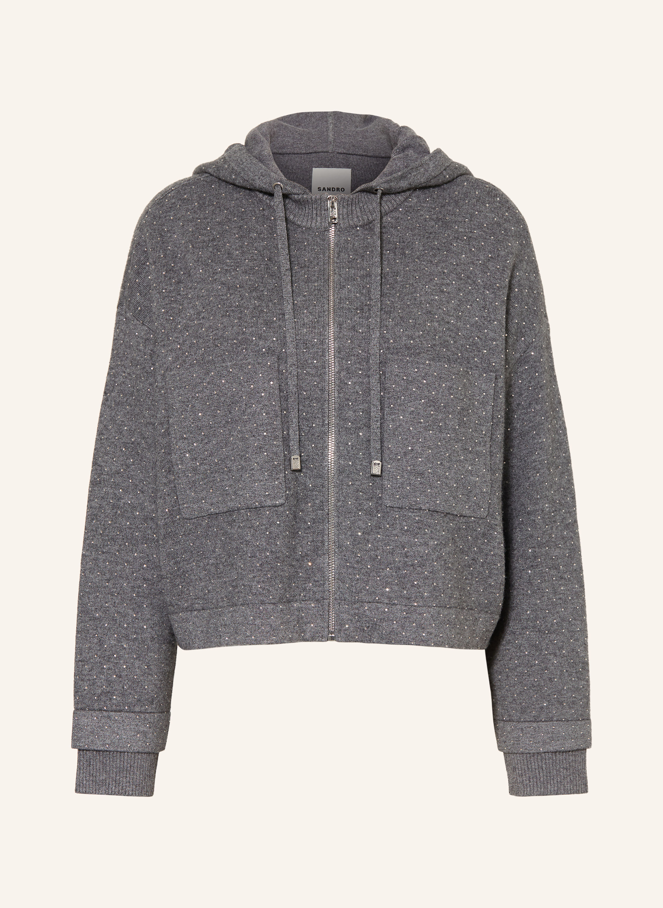 SANDRO Strickjacke mit Schmucksteinen