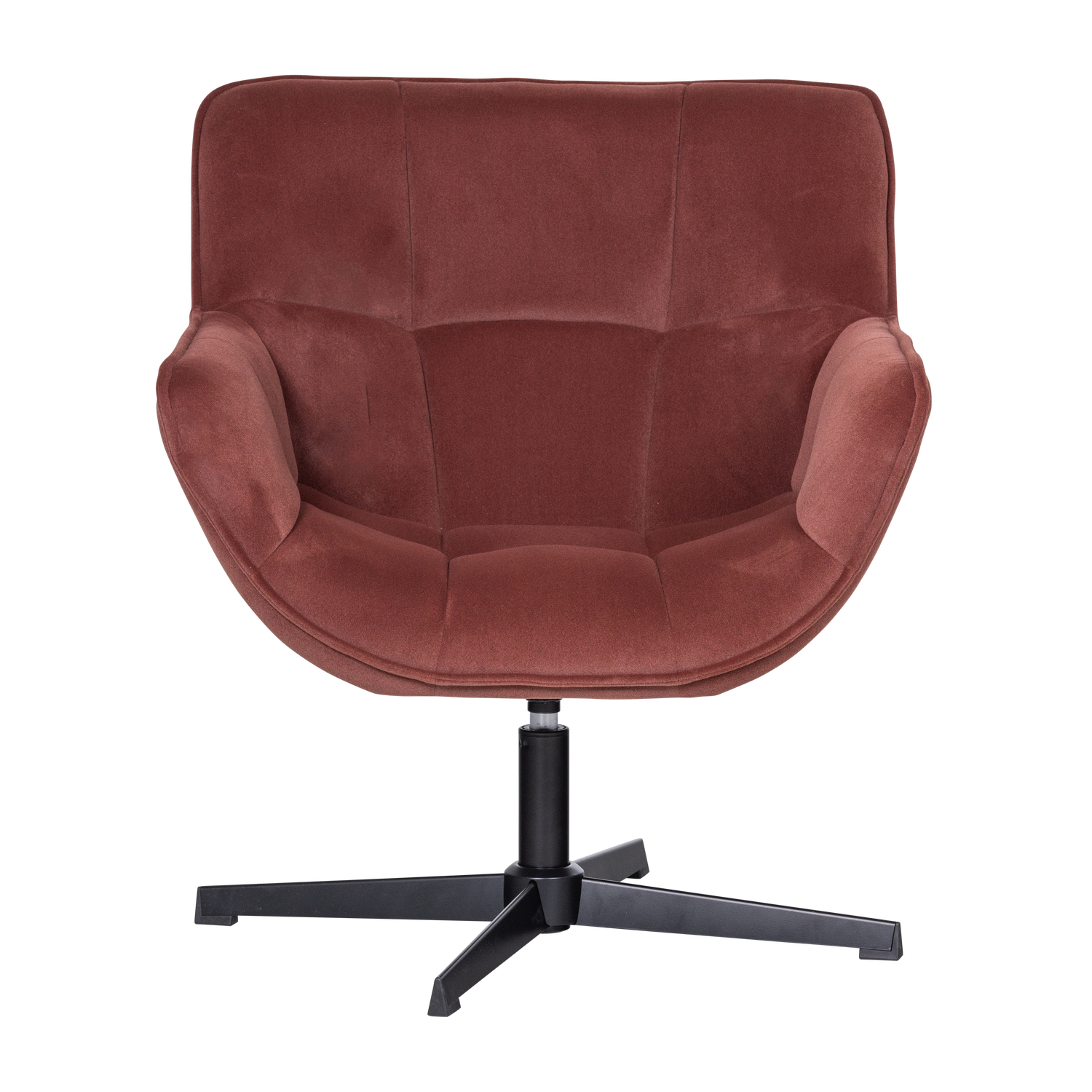 WOOOD draaifauteuil Wibo - Velvet - Mat Bruinrood - 94x71x83