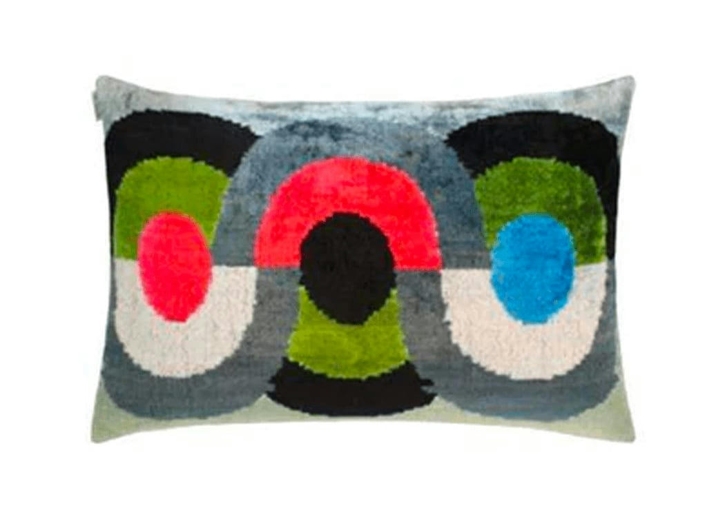 - Housse de coussin velours soie ikat  40x60 multicouleur