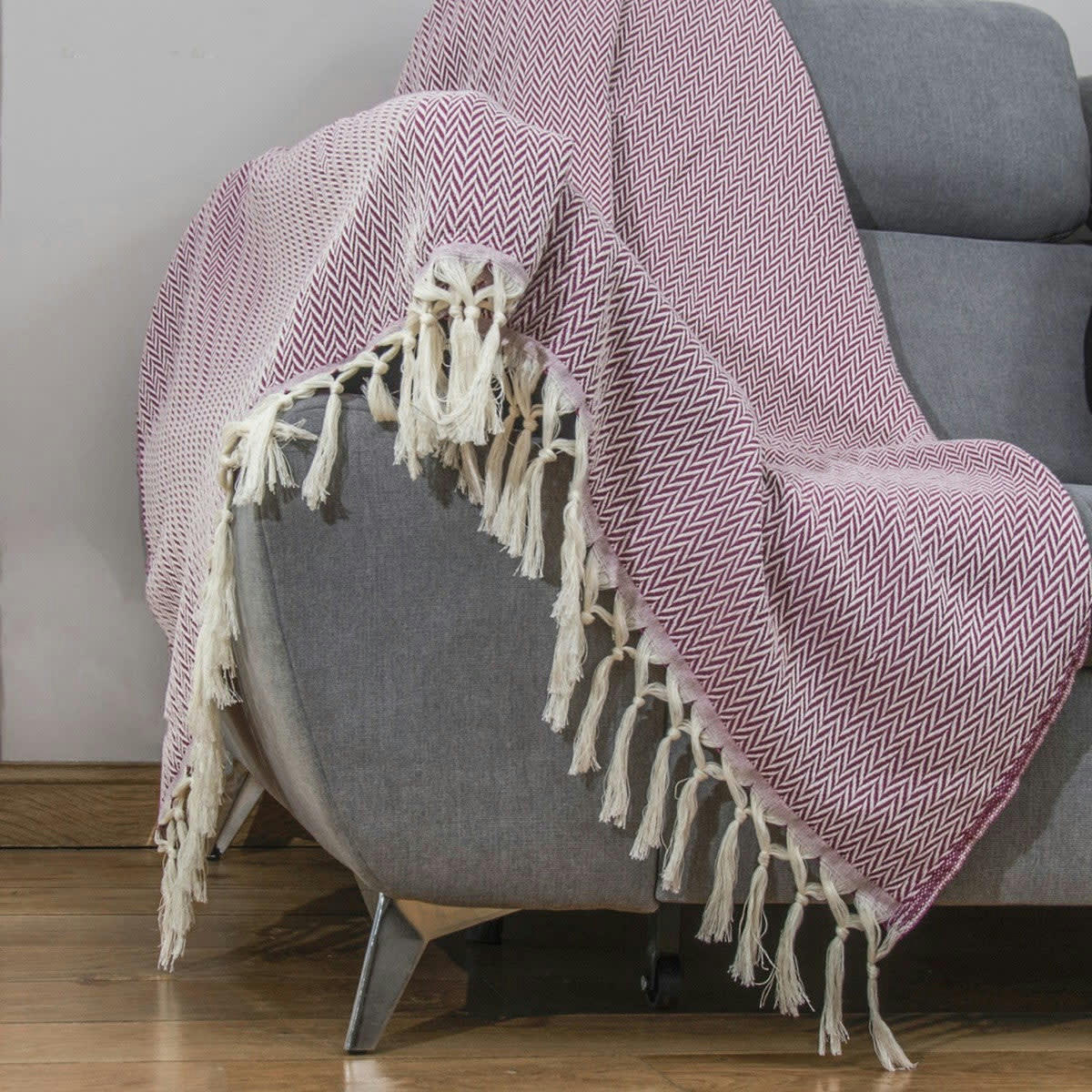 ASPEN - Plaid laine  130x170 rose fuchsia