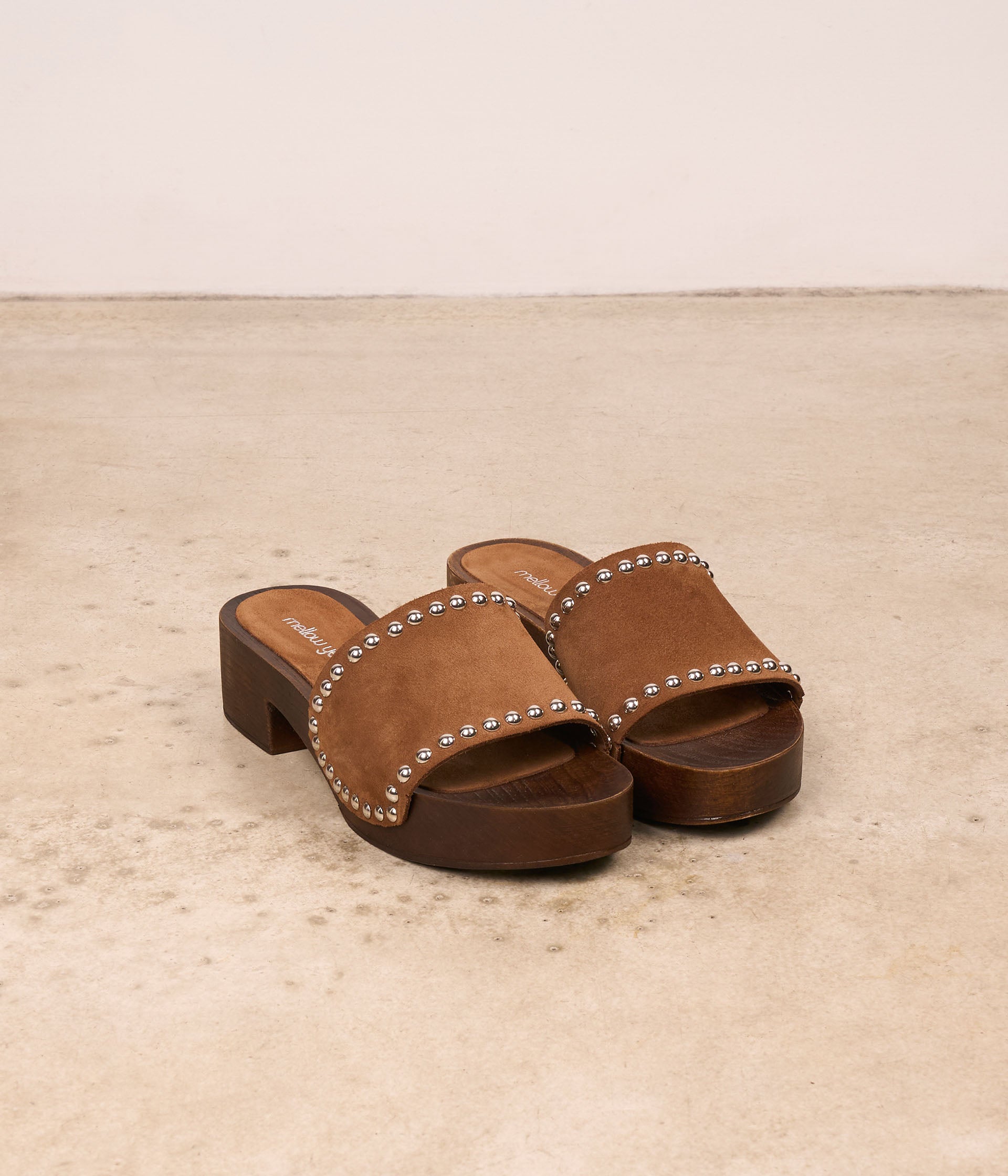 Mules velours marron Jeff