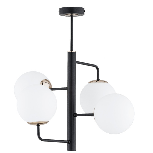 Lampa wisząca czarno-biała-złota LAMUR 4xE14x10W wym: 55x52x52 cm Alfa