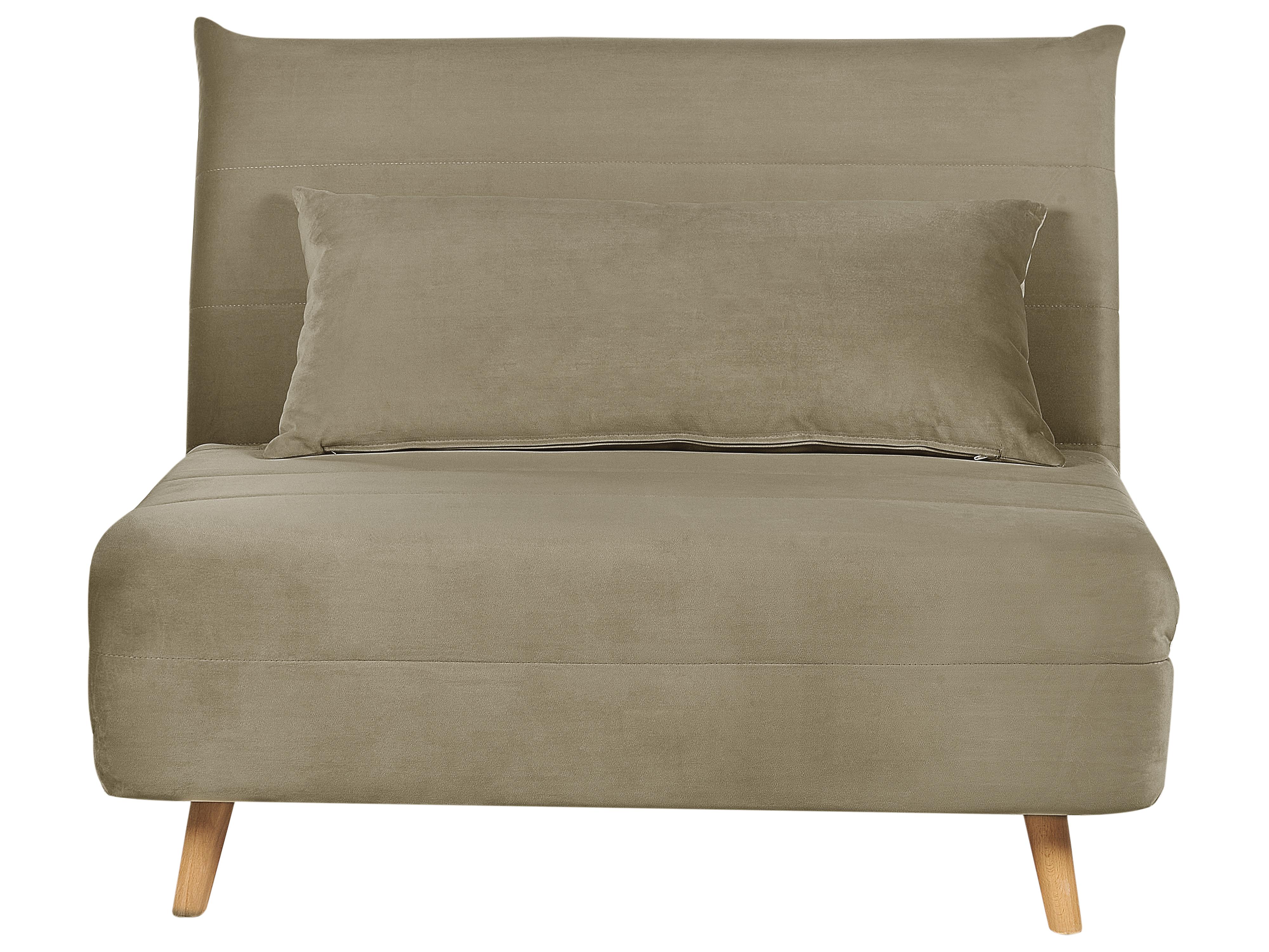 Single Sofa Bed SETTEN Velvet Olive Green