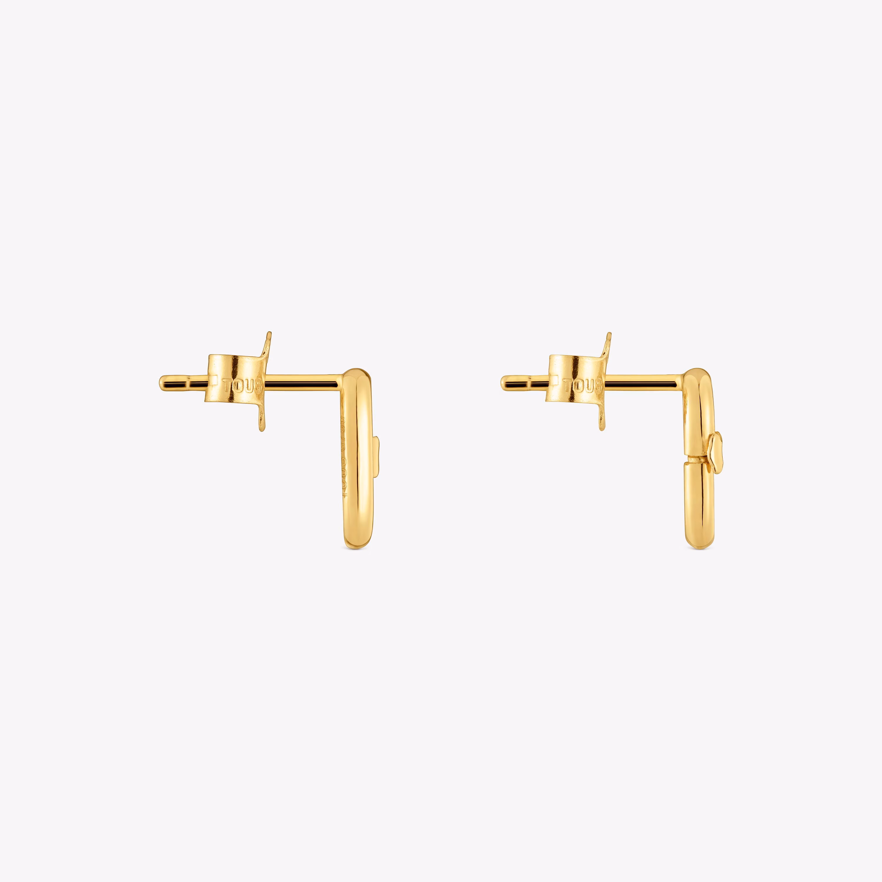 Pendientes pequeños de oro 10 mm Hold Oval