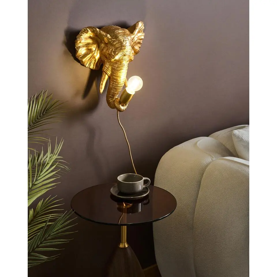 ELEPHANTI - Wandlamp - Goud - Polyresin