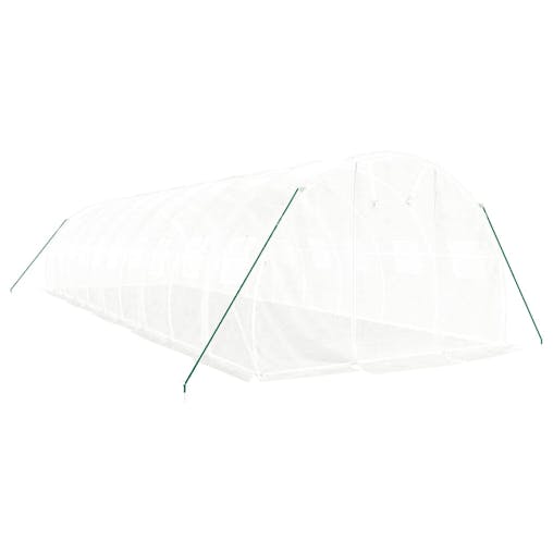 NNEVL Greenhouse with Steel Frame White 30 m&sup2; 10x3x2 m