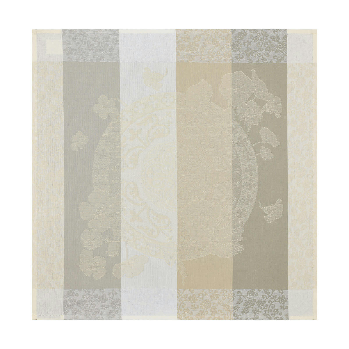 FLEURS GOURMANDES - Serviette en coton craie 58 x 58