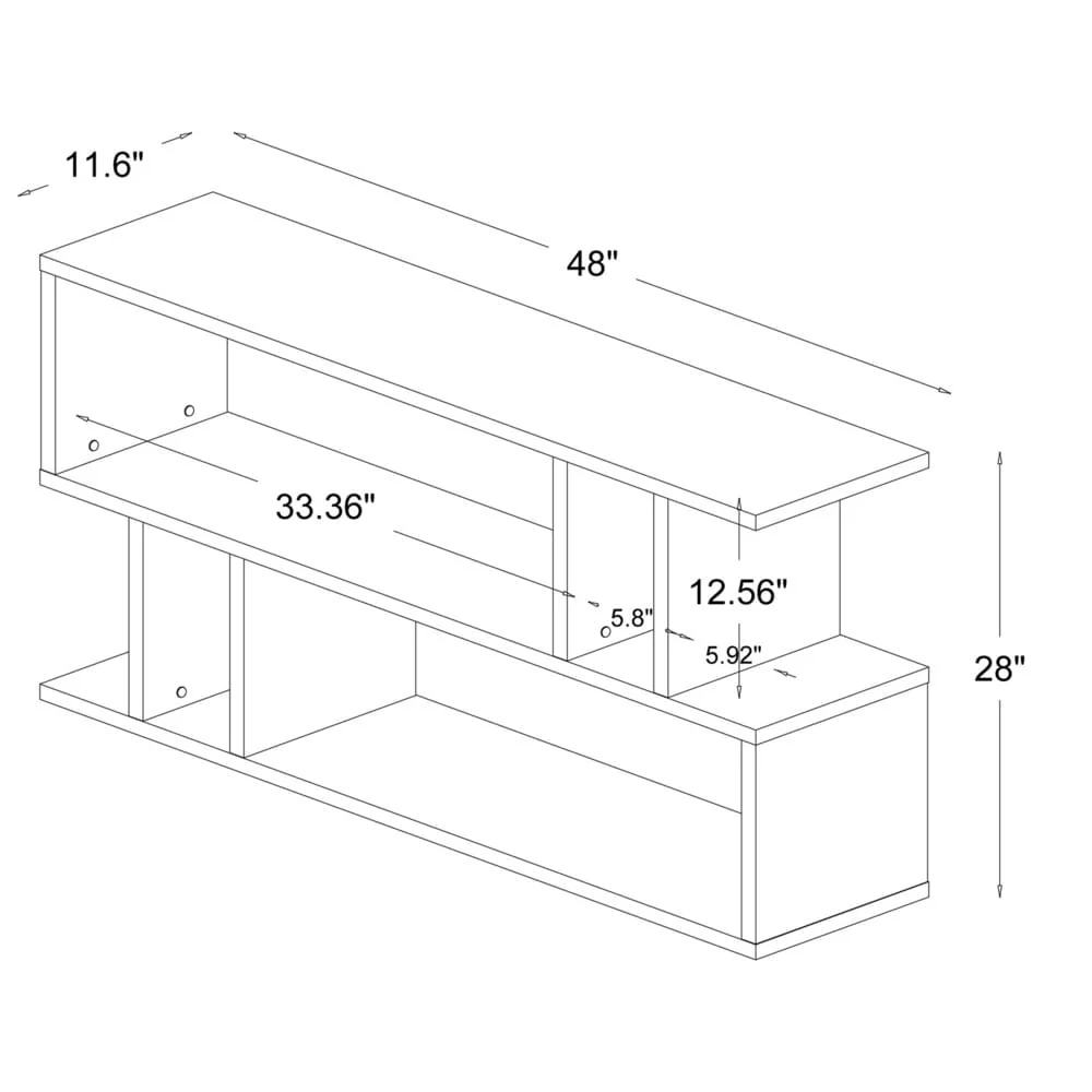 Porch & Den Hanalei Modern Dark Brown Geometric Shelf