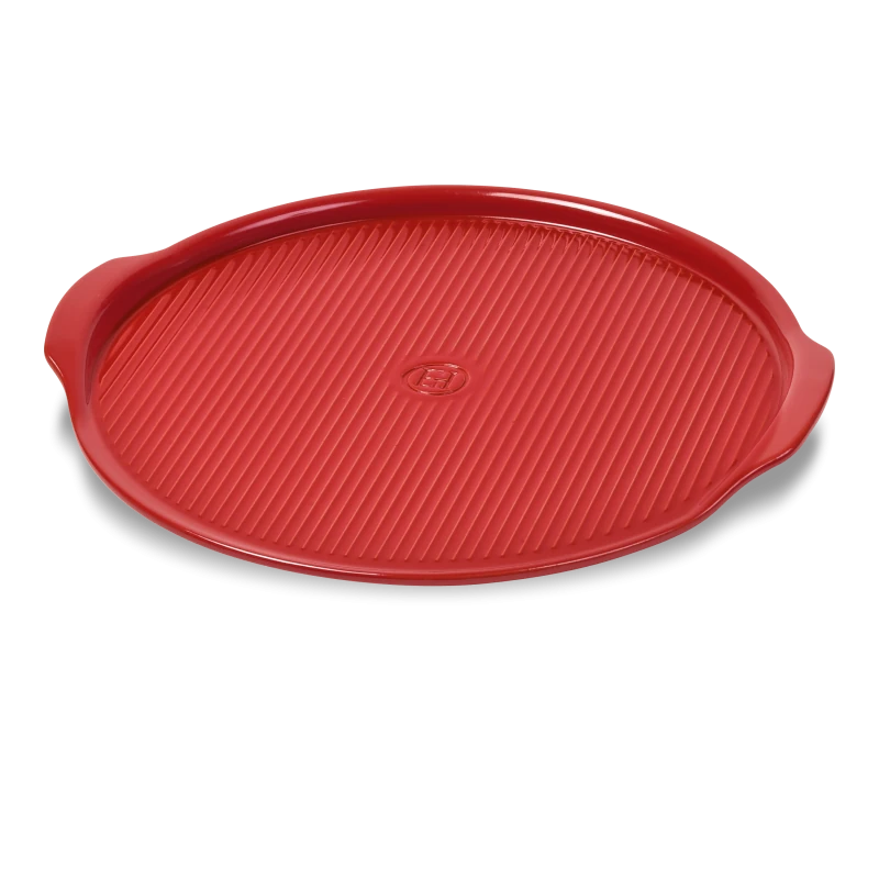 Pizza Stone Rainurée Ø 35cm avec rebord | 4-6 pers | four & barbecue