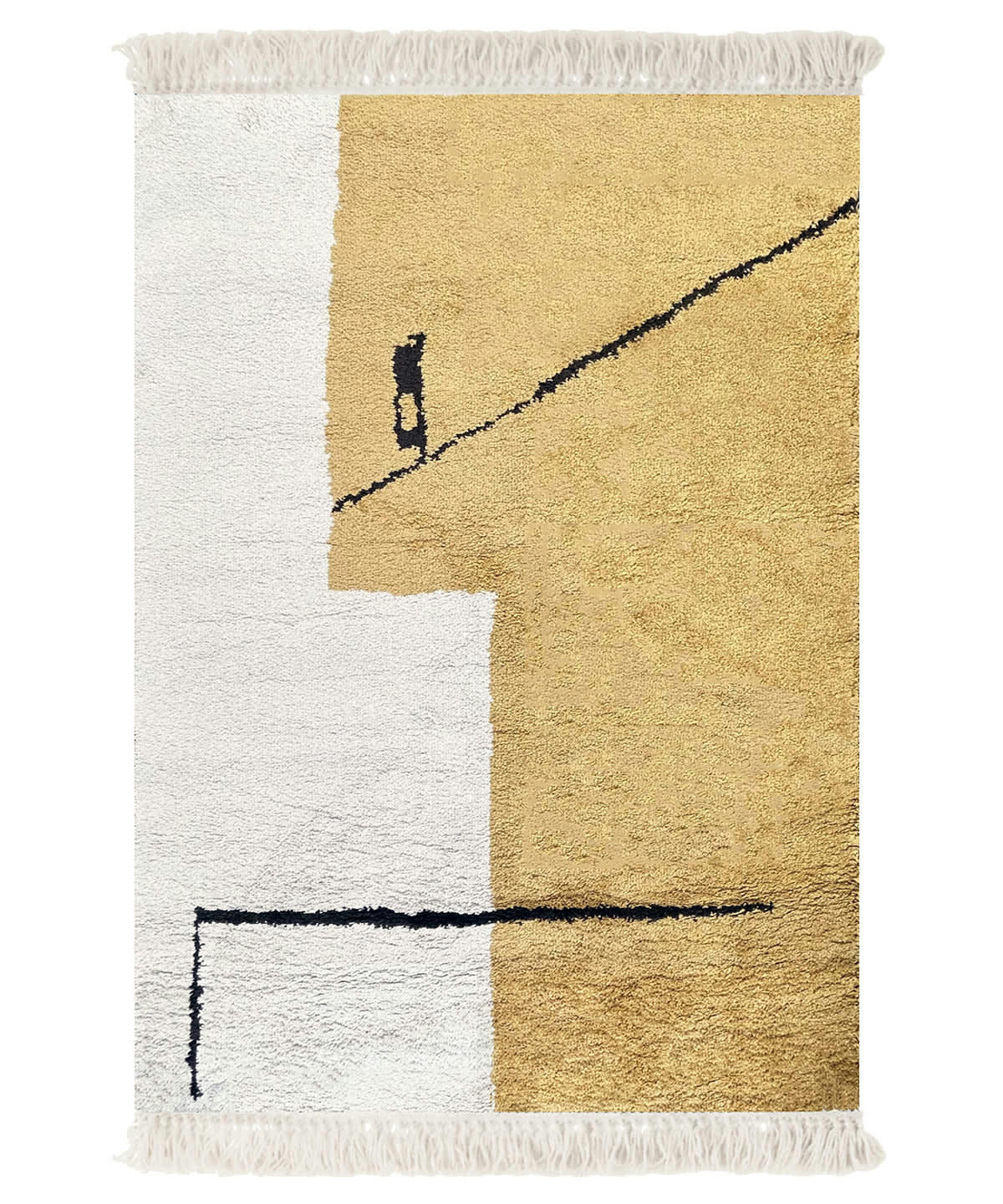 BABEL - Tapis graphique et design jaune et noir 120x170, OEKO-TEX®