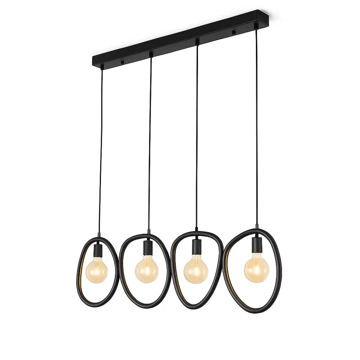 Ylumen hanglamp Pebble - 4 lichts - 140 x 150  cm - zwart
