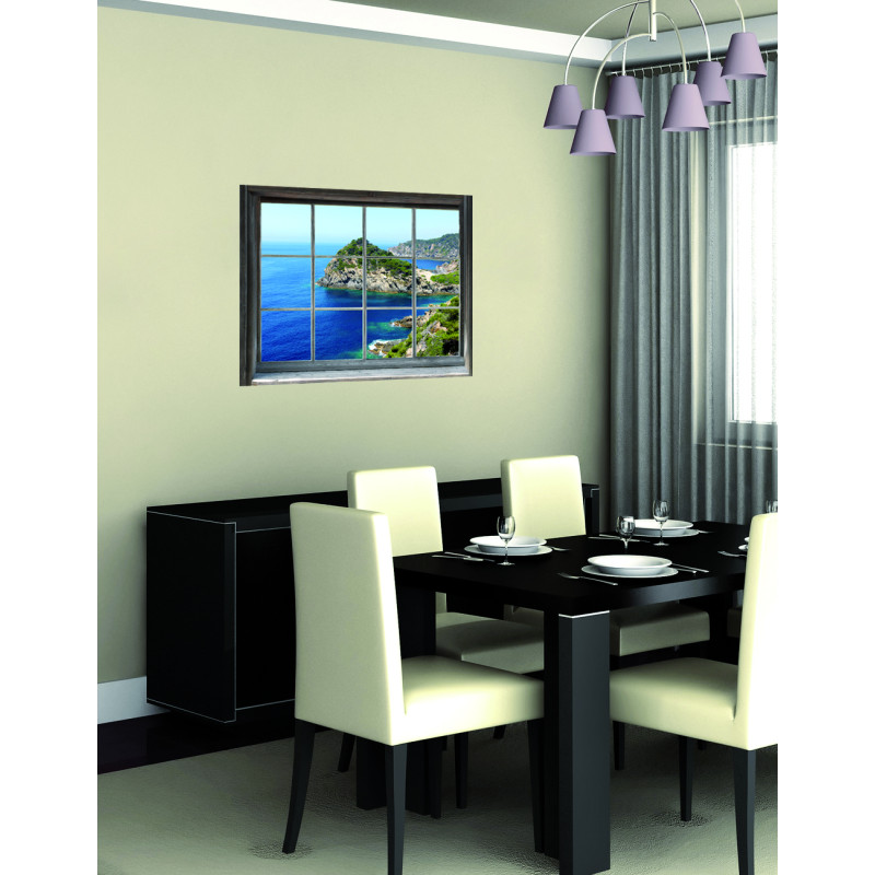 Sticker de fenêtre trompe l'oeil Sea 75 x 60 cm