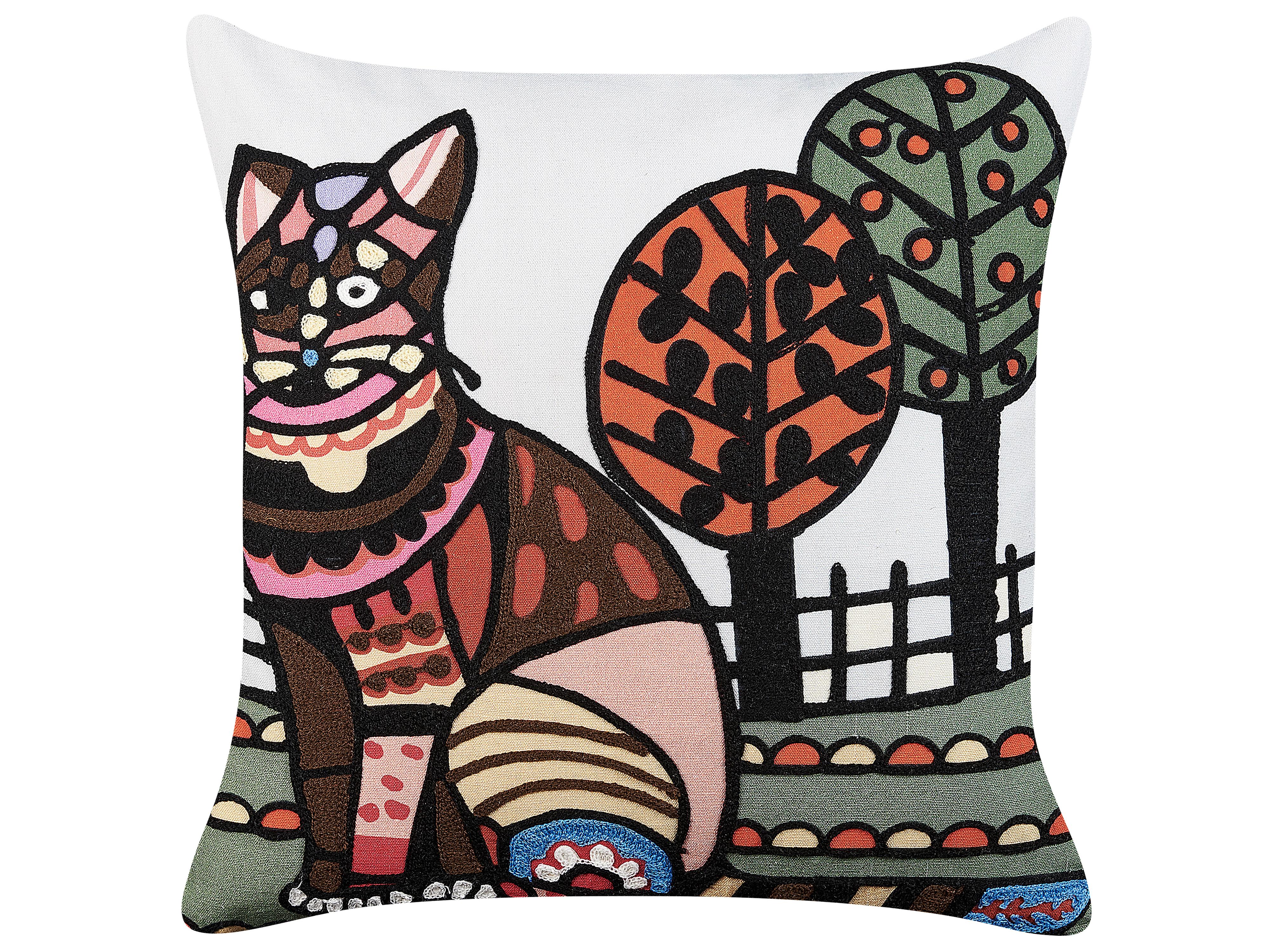 Throw Cushion MEHSANA Boucle 50 x 50 cm Multicolour Animal Pattern
