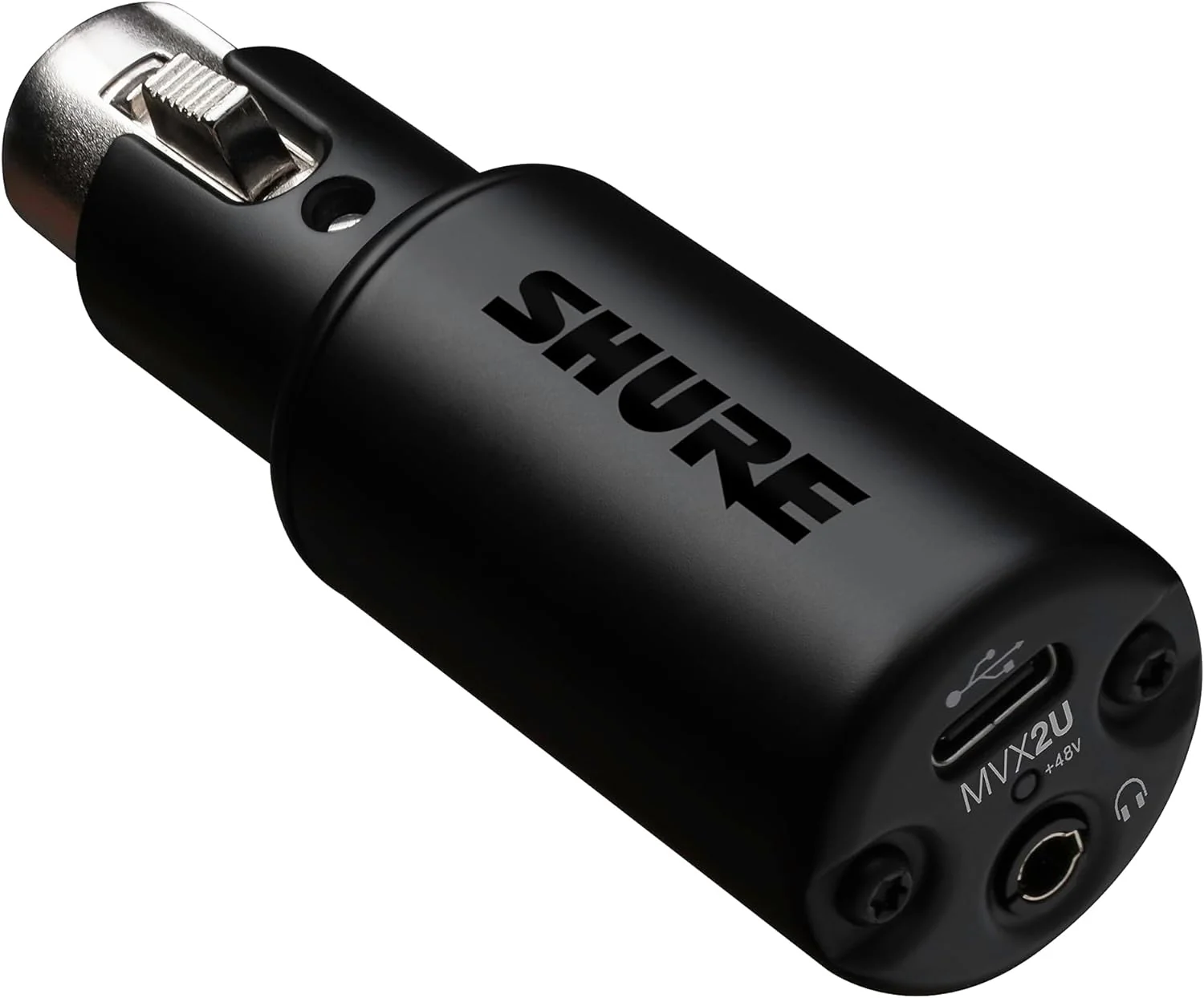 Digital Interface with Headphone Jack, Integrated Pre-amp with 60dB Gain Control, Zero-Latency Monitoring, 48V Phantom Power, ShurePlus Desktop App, 1m USB-C Cable