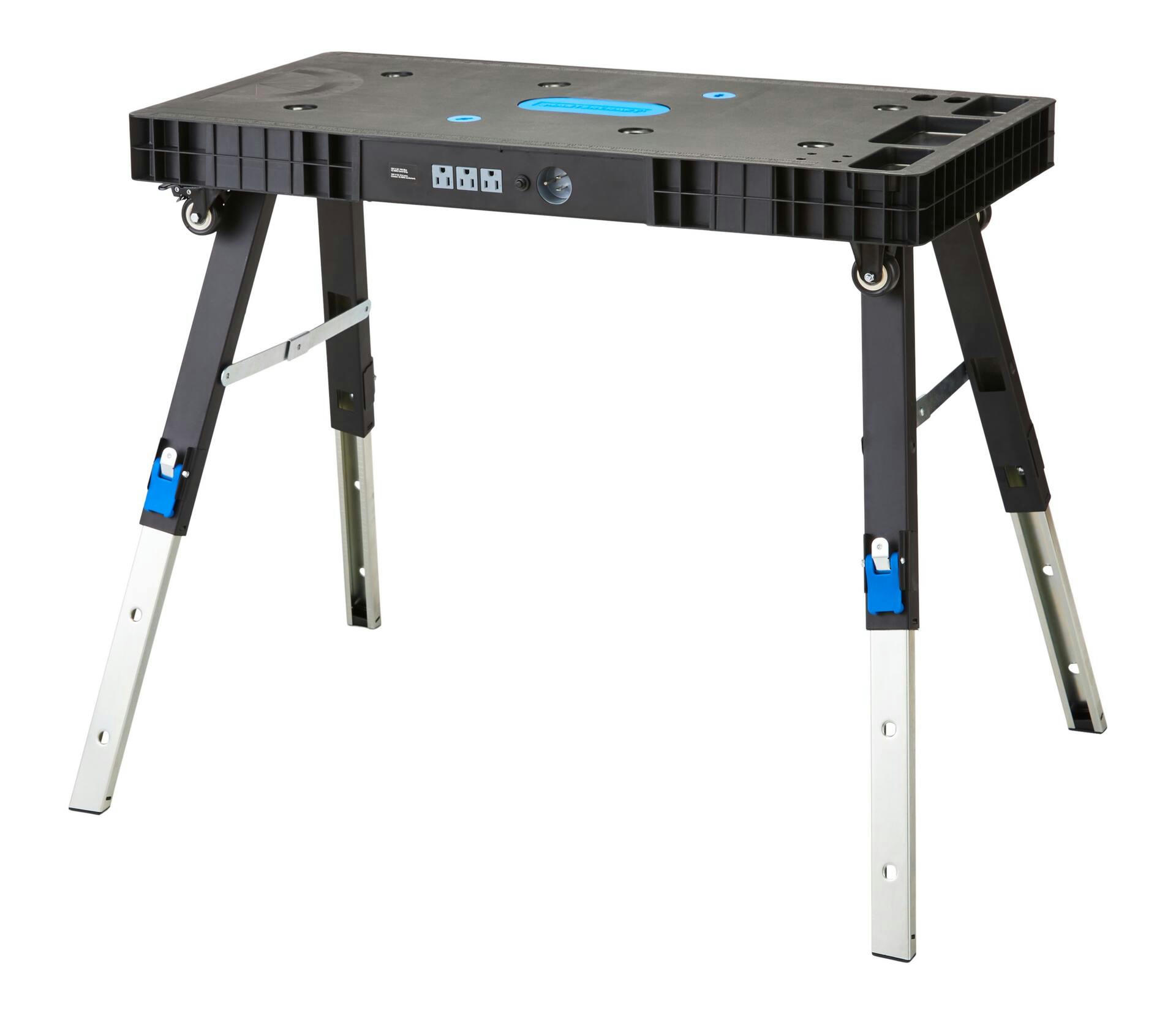 Mastercraft 5-in-1 Adjustable Height Work Table / Scaffold / Creeper / Dolly / Clamping Workbench, 330-lb Capacity