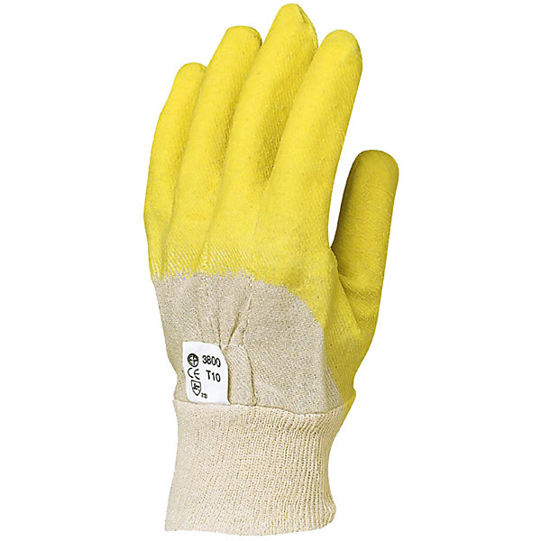 Gant de travail EUROTECHNIQUE enduit latex crêpé gris/jaune T10 - COVERGUARD - 3800