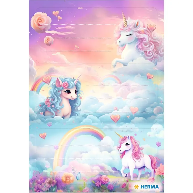 Etiketten 9er-Set Happy Unicorns