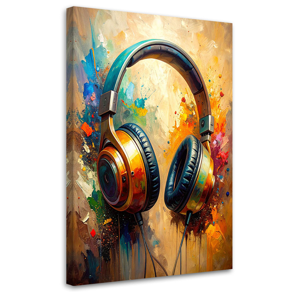Obraz młodzieżowy, DJ Słuchawki Muzyka Abstrakcja 20x30