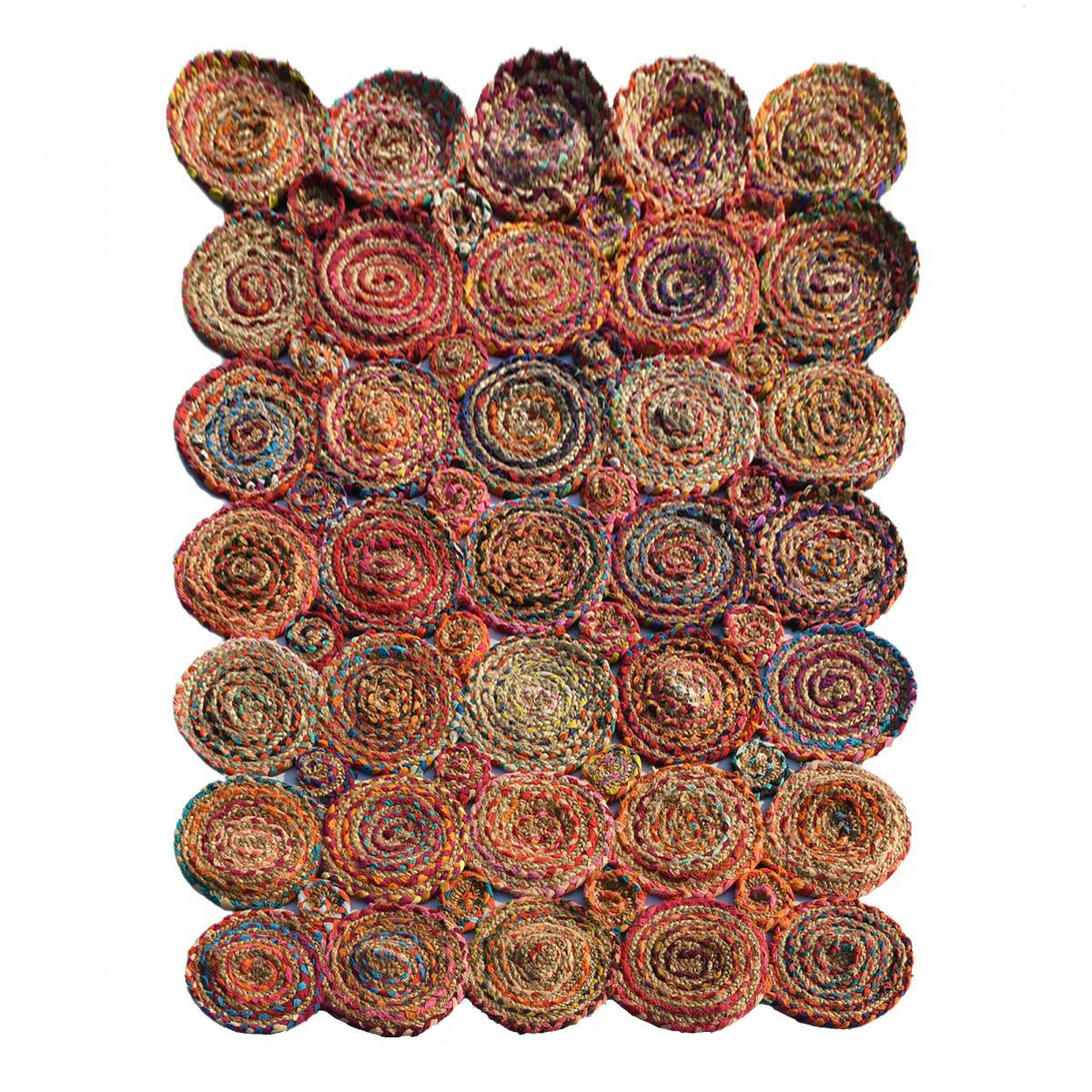 ENJOY - Tapis kilim en coton multicolore 200x290