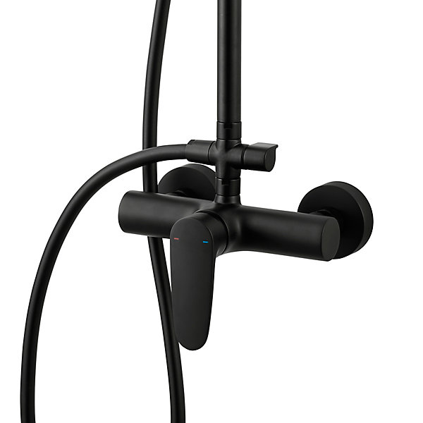 Colonne de douche mécanique noire GoodHome Cavally